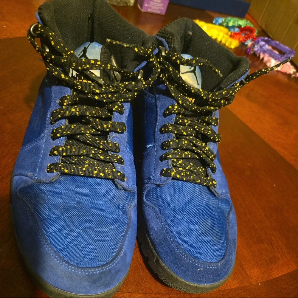 Nike Air Jordan 1 Retro LANEY OG Warriors Trek Boots Royal Blue Maize V5 Sz 10.5